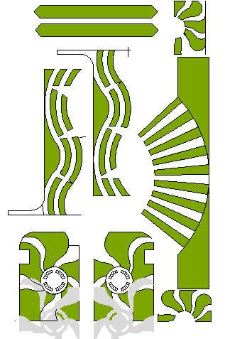 Outdoor garden landscaping details of community center dwg file