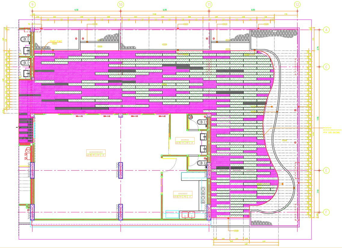 Outdoor flooring layout details in AutoCAD, dwg file.