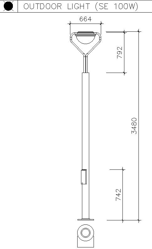 Outdoor light design in AutoCAD 2D drawing, dwg file, CAD file