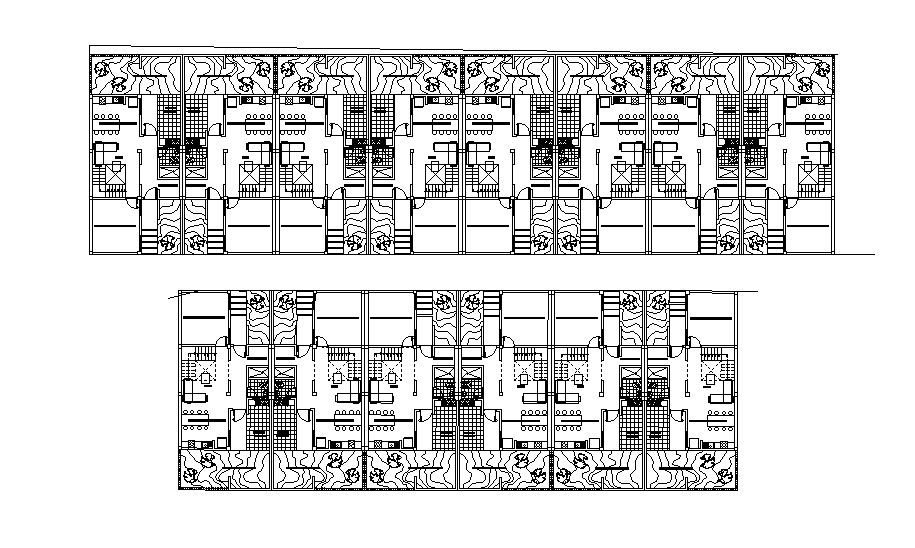 Outer Layout cum row house plan is given in this Autocad drawing file. Download now.