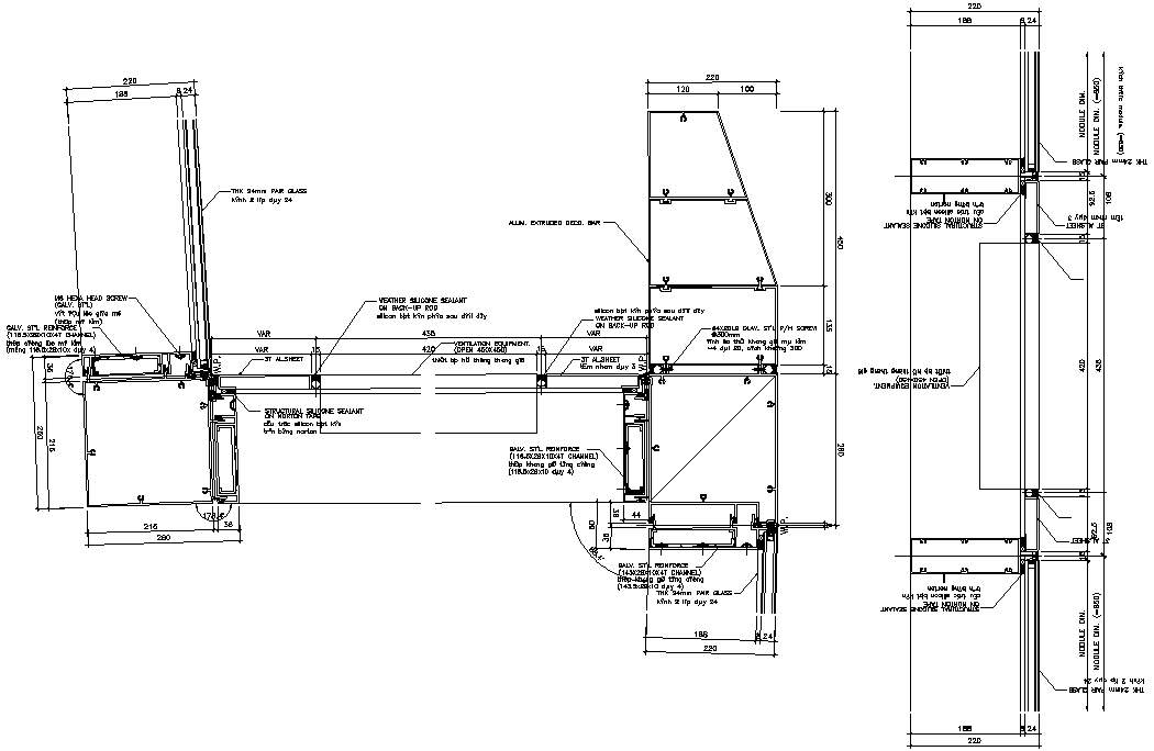 Outer wall detailed Partial section details are given in this drawing file. Download the AutoCAD DWG file.
