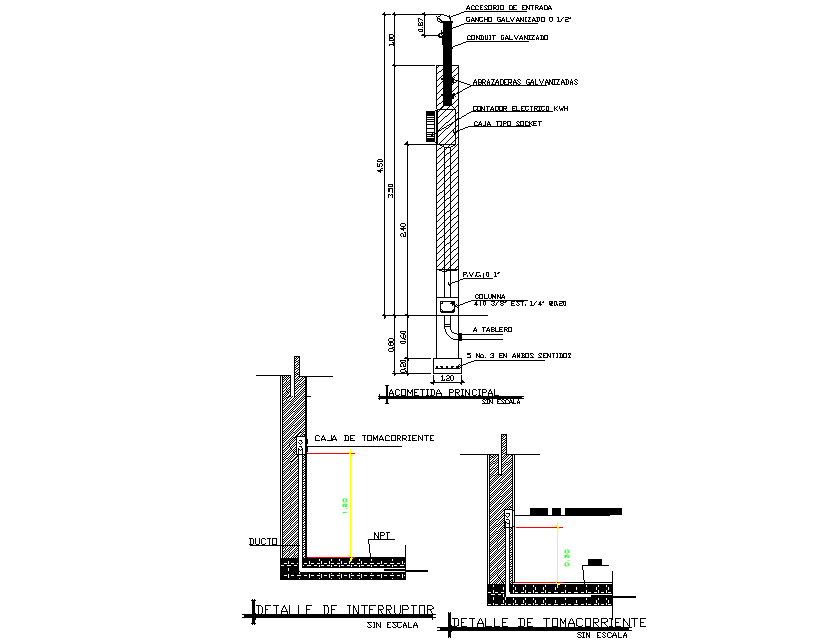 Outlet section plan autocad file