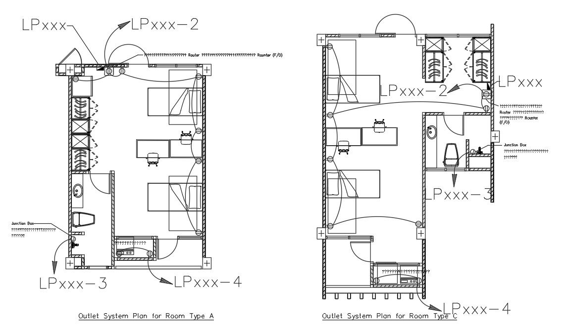 Room Electrical Outlet CAD DWG Plan for Residential and Commercial Use