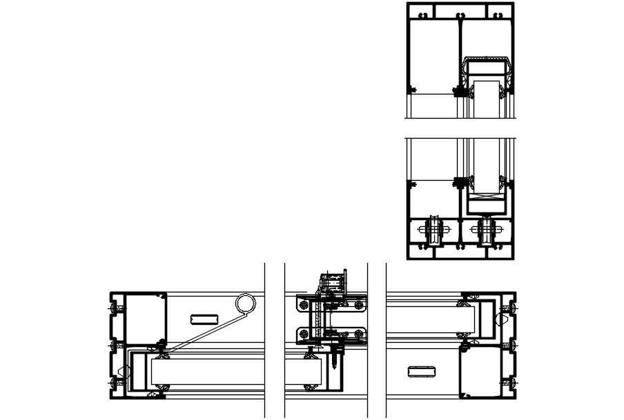 Outside window details in AutoCAD 2D drawing, CAD file, dwg file