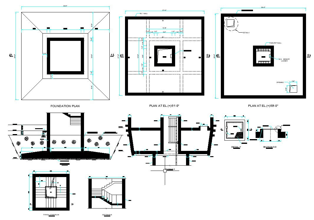 Overhead Water Tower AutoCAD DWG File: Precision and Perfection