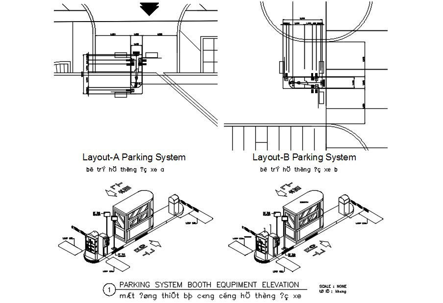 PARKING SYSTEM BOOTH EQUPIMENT ELEVATION design in detail AutoCAD drawing, dwg file, CAD file