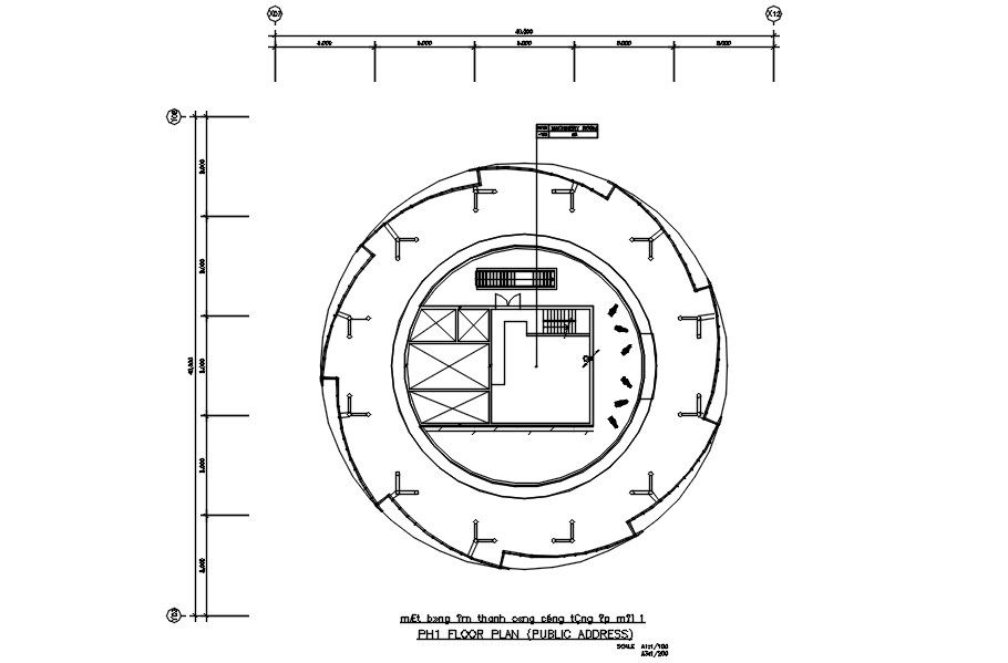 PH1 floor plan of public address in detail AutoCAD drawing, dwg file, CAD file