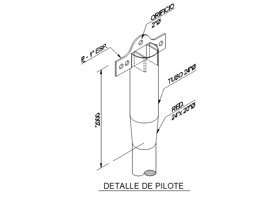 PILE DETAIL with detail AutoCAD drawing, CAD file, dwg file