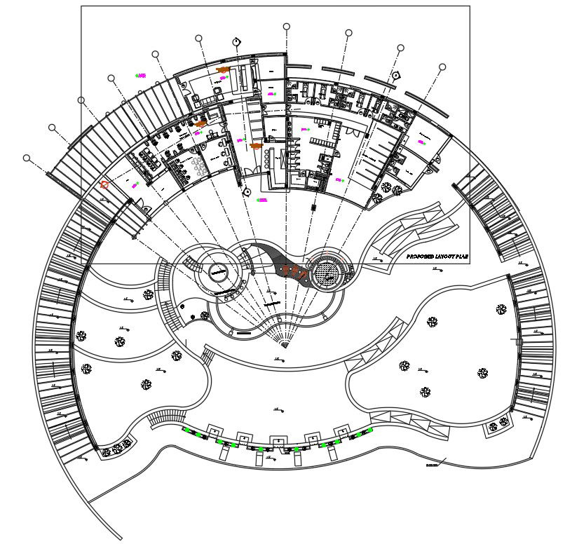PROPOSED LAYOUT PLAN in detail AutoCAD 2D drawing, dwg file, CAD file