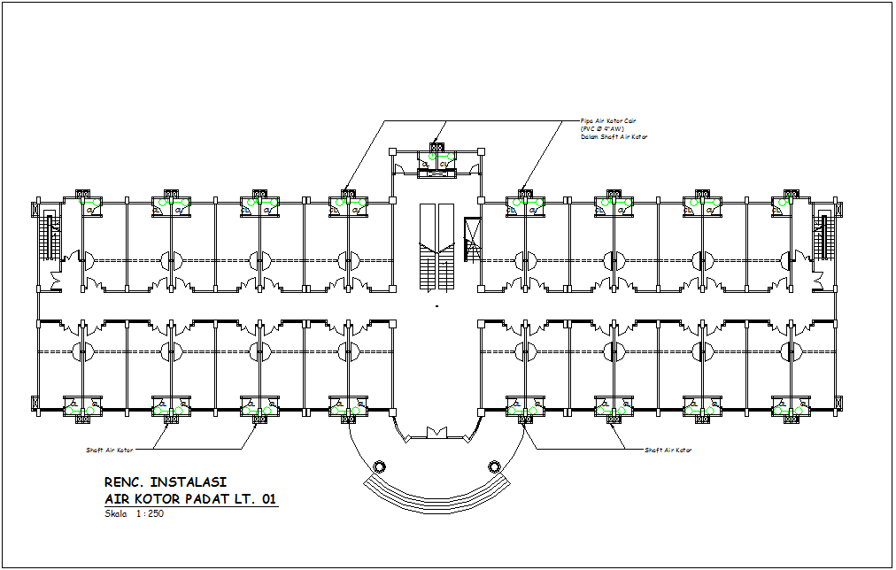 PVC water line Liquid Gaseous Water Pipes for office dwg file