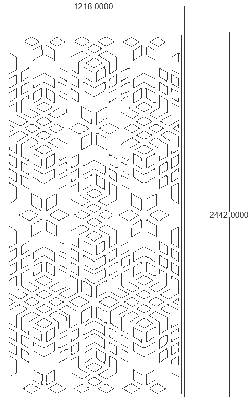 PVC Jali Decorative Panel for Room Partition DWG autoCAD drawing