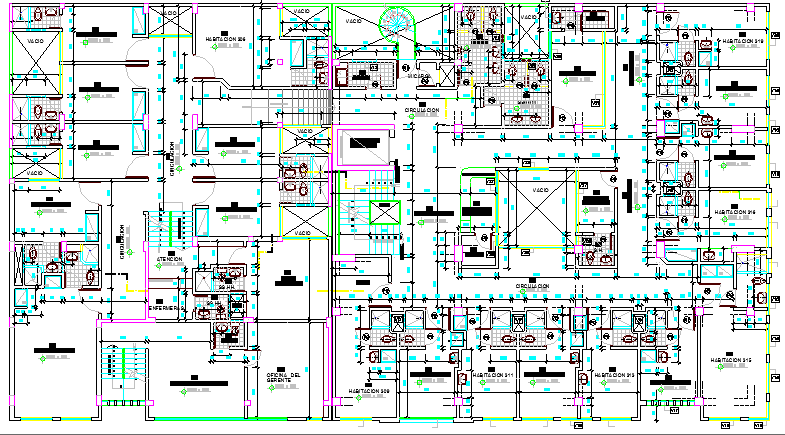 Pacific clinic health center architecture layout plan dwg file