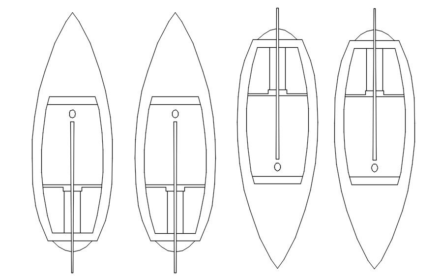 Paddle boat in detail AutoCAD drawing, dwg file, CAD file