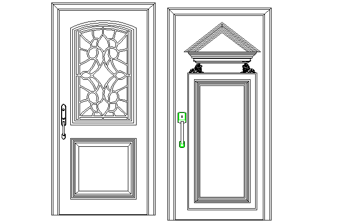 Panelled type of door detailing