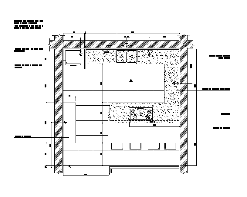 Pantry plan kitchen detail drawing provided in this file. Download this 2d AutoCAD drawing file.