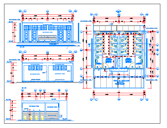 Paradise school all sided elevation and sanitary installation details dwg file