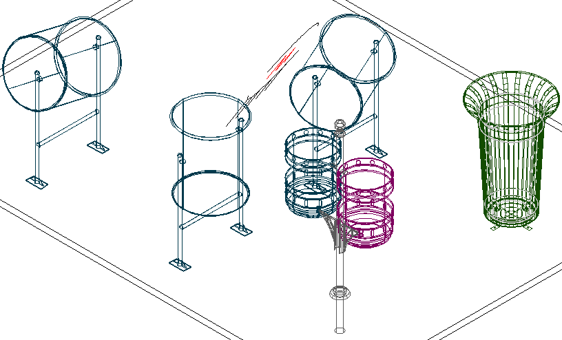 Park equipment detail view dwg file