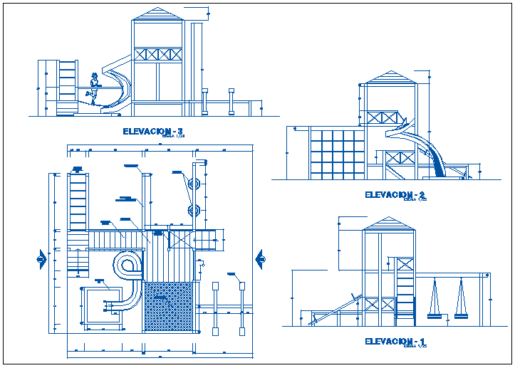 Park garden plan detail view with equipment detail dwg file