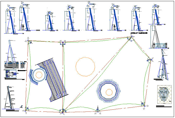 Park with bio-climatic concept climbers special mesh structure dwg file