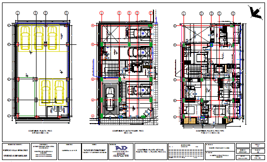 Parking design drawing of family project design drawing