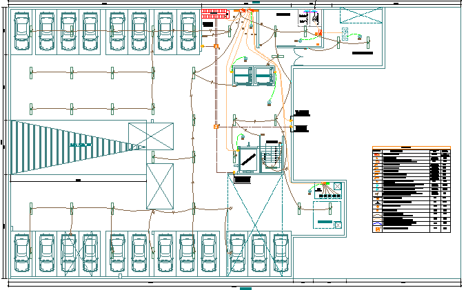 Parking lot of multi-flooring housing building dwg file