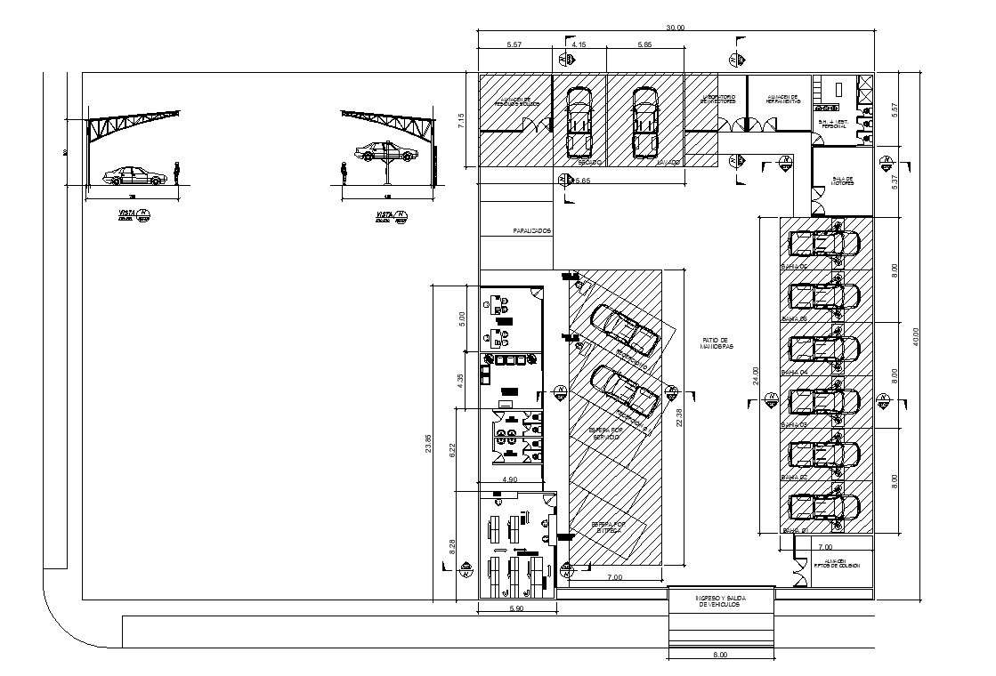 Parking plan detail dwg file