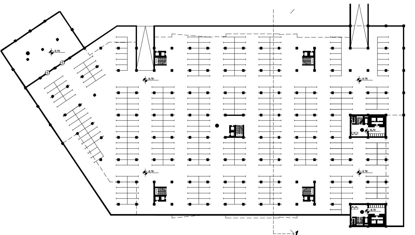 Parking space project layout dwg file