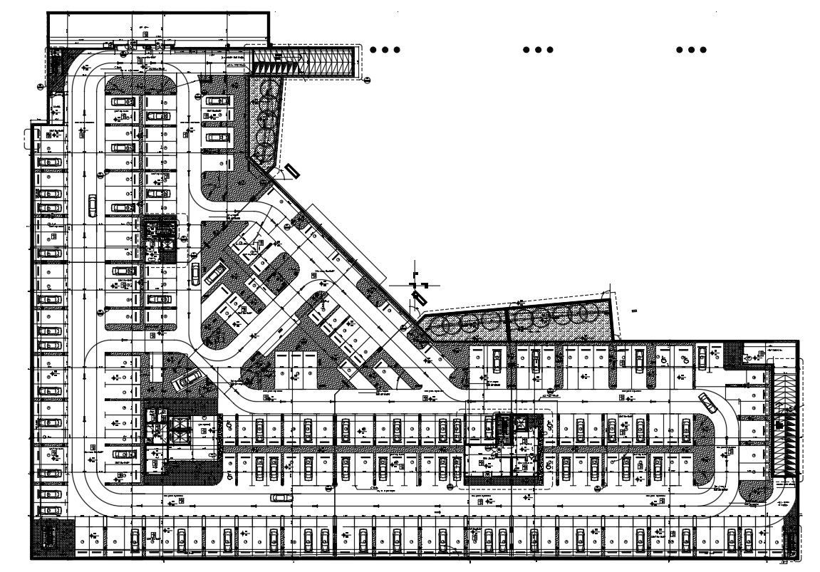 Parking area of commercial building in AutoCAD 2D drawing, dwg file, CAD file