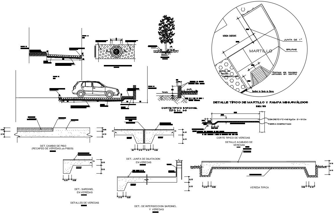 Parking detail specified in this AutoCAD file. Download the AutoCAD file.