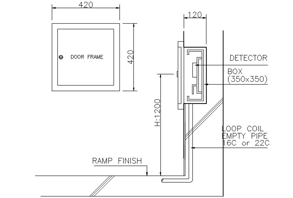 Parking system machinery detail in AutoCAD 2D drawing, dwg file, CAD file