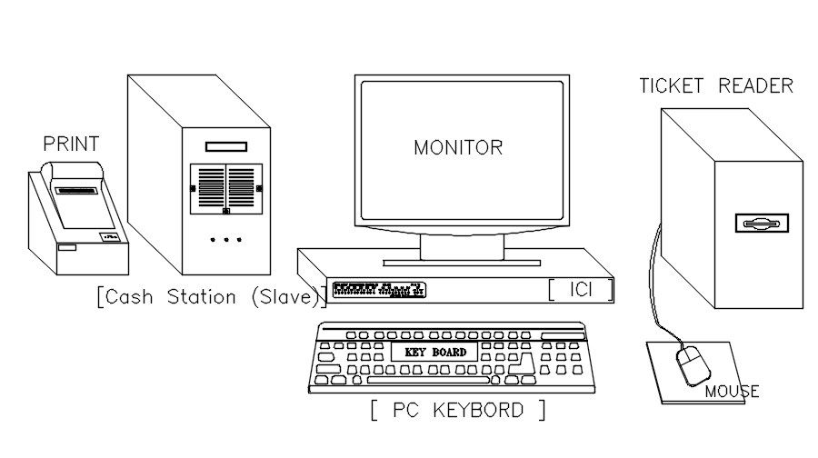 Parking ticket counter design in detail AutoCAD drawing, dwg file, CAD file