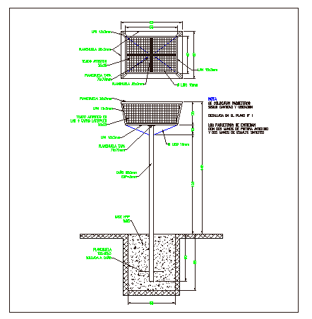 Part hole packages construction details dwg file
