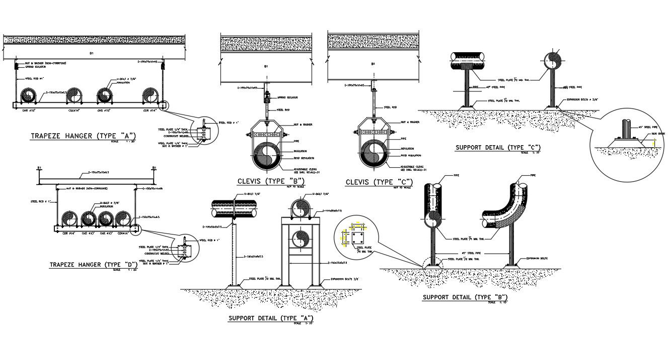 Part detail of chiller plant (Hospital building) has given in the 2D Autocad DWG drawing file. Download the Autocad DWG drawing file.