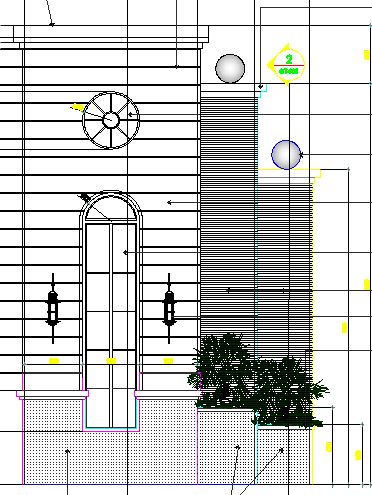 Partial Elevation and Section Detail of Entrance Gate dwg file