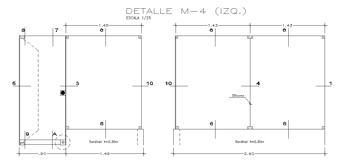 Partition design cad drawing is given in this cad file. Download this 2d auto cad file now.
