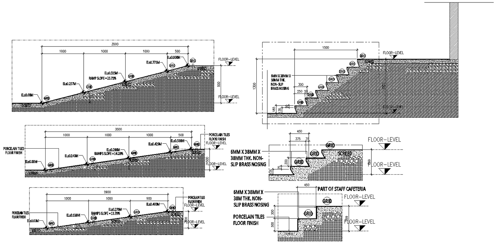 Part of staff cafeteria design with construction details dwg autocad drawing .