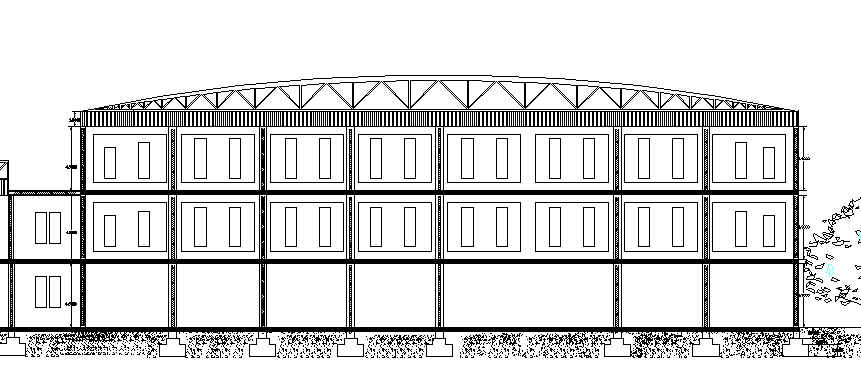 Pediatric Hospital Three Story Design and Elevation dwg file