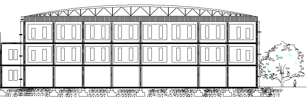 Pediatric Hospital Three story Design Study dwg file