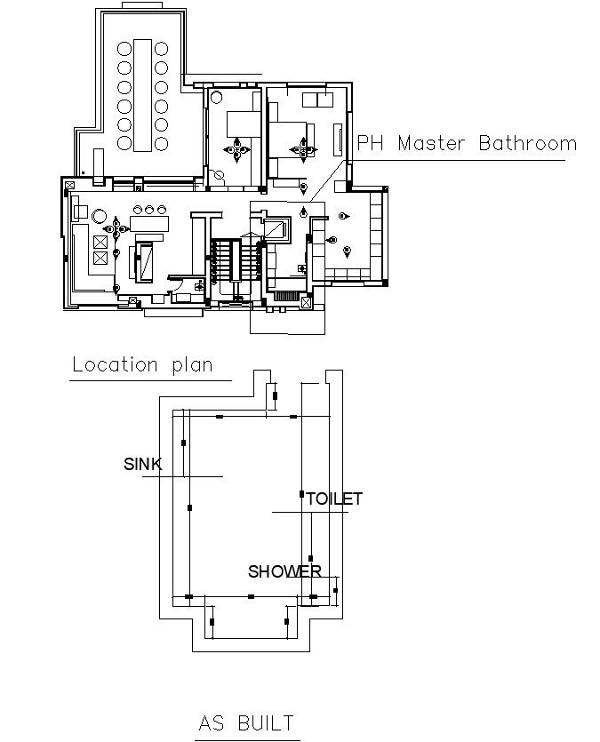 Penthouse Bathroom Layout Plan CAD Drawing in AutoCAD DWG File
