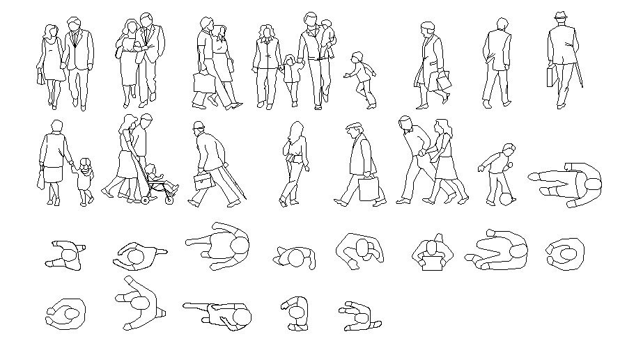 People Free CAD Blocks