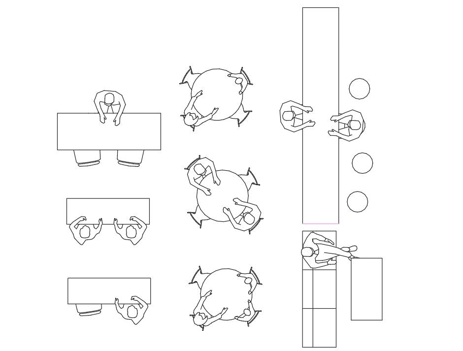 People Sitting CAD Block In AutoCAD File