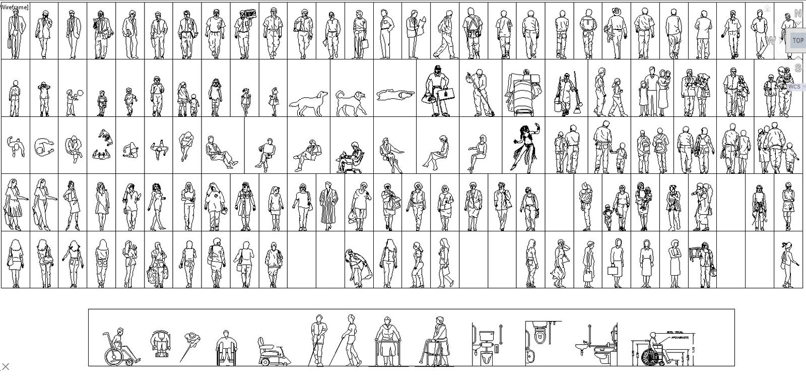 People and animal CAD blocks are given in this CAD file