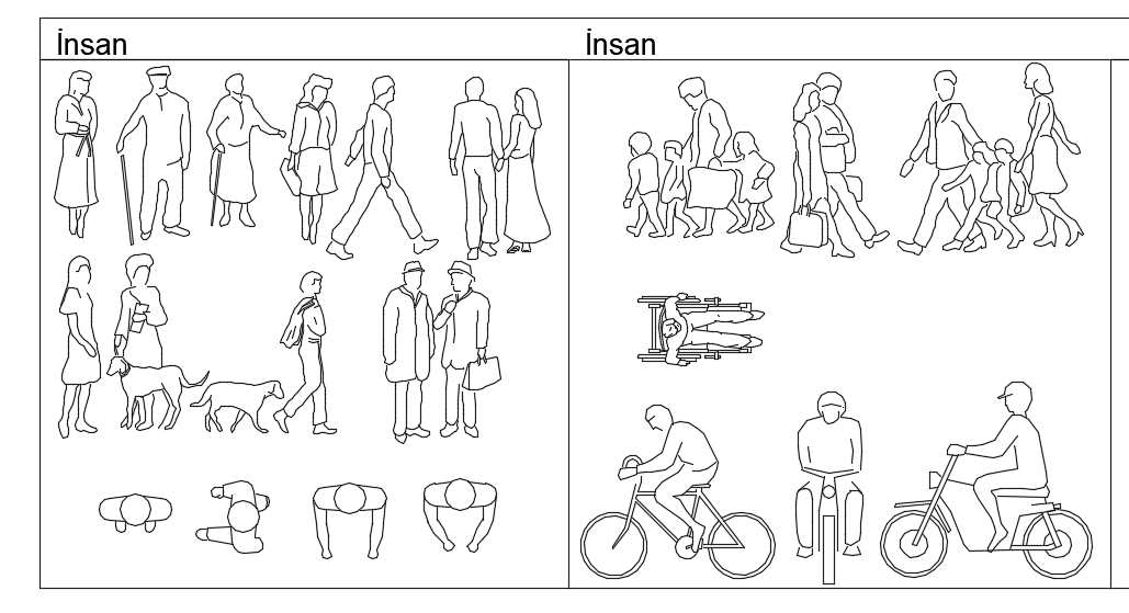 People 2d AutoCAD drawing