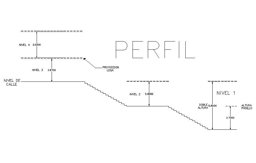 Perfil layout plan detail dwg file