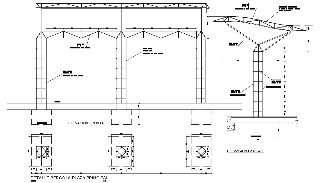 Pergola detail drawing is given in this AutoCAD model. Download now.