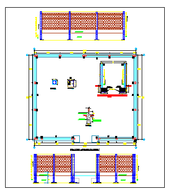 Perimeter fence architecture details of public garden dwg file