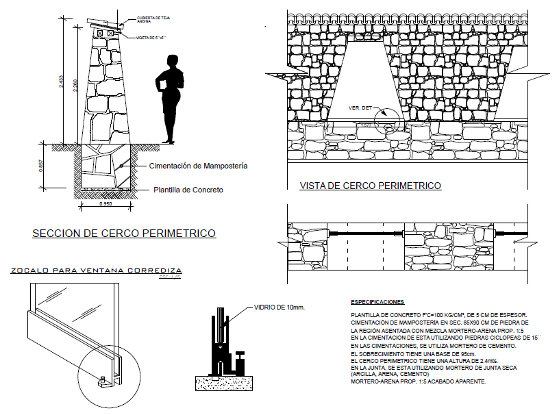 Perimeter fence design drawing