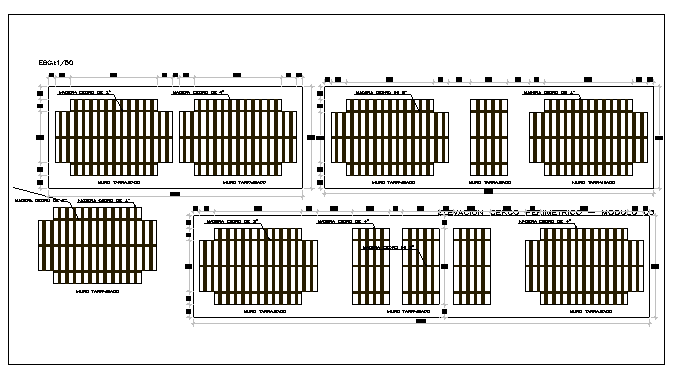 Perimeter fence details of surrounding garden dwg file