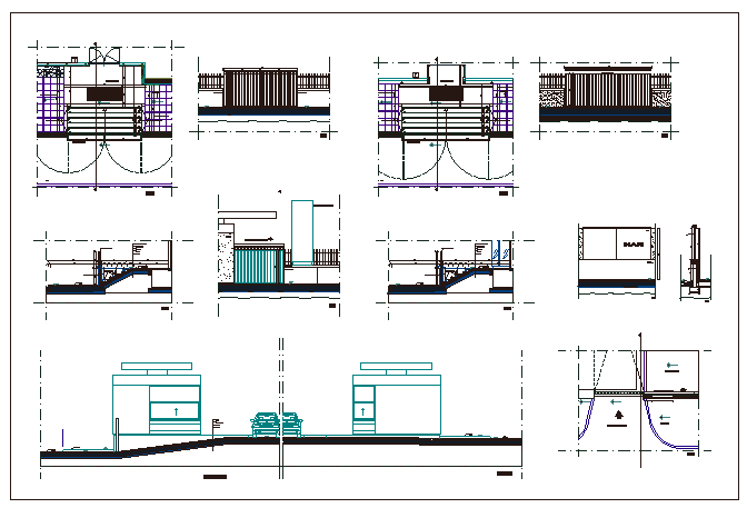 Perimeter fence of house garden installation details dwg file