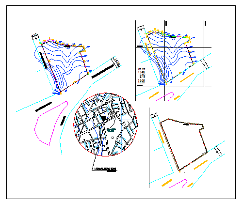 Perimeter fence surrounding garden architecture project dwg file.